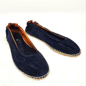 Maypol Anthropologie navy suede slip on Espadrille flats 41